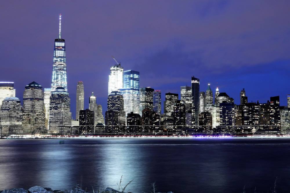 New York, business center at night