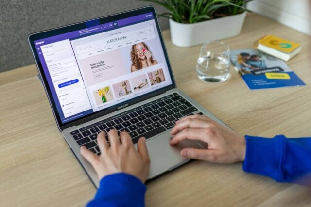 How has e-commerce changed the way businesses operate online? a person typing on a laptop on a table